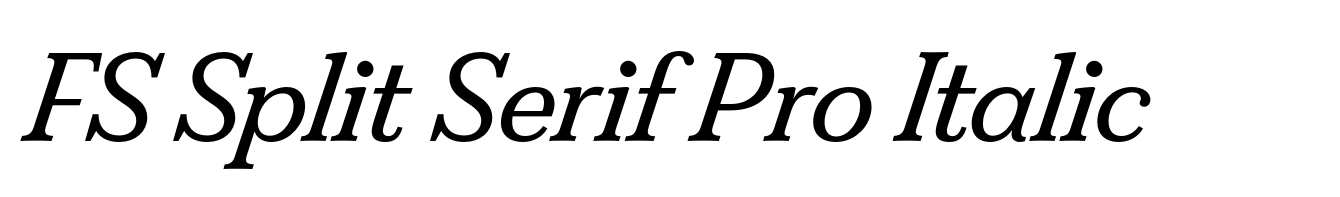 FS Split Serif Pro Italic